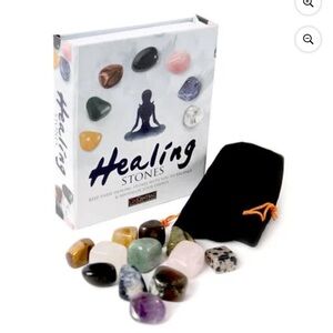 Geocentral 12 Healing Stones Tumbled Crystal Set w/ Velvet Pouch Multicolor NIB